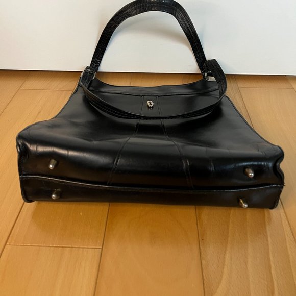 Vintage Black Leather Bag - Picture 4 of 6